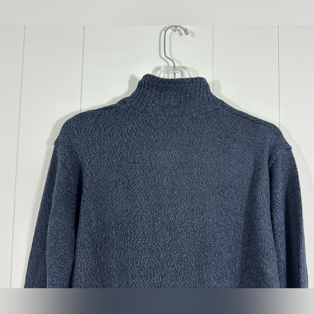 NWT Oscar De La Renta Mens Sz L Blue Preppy Academia 1/4 Zip Ribbed Knit Sweater - Picture 5 of 9